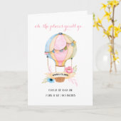 ホットバルーン新生児お洒落カワイ カード (黄色い花)