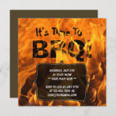 ホットバーニングファイアBBQサマーパーティの招待状 招待状 (正面/裏面)