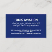 ホットパイロットチャーターエアラインのカスタマイズ可おもしろい能 名刺 (裏面)