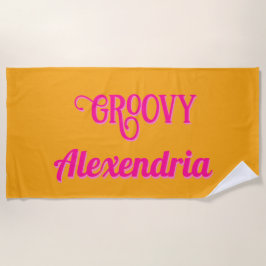 ホットパーソナライズされたピンクとオレンジ ビーチタオル