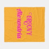 ホットパーソナライズされたピンクとオレンジ フリースブランケット (正面(横))