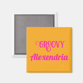 ホットパーソナライズされたピンクとオレンジ マグネット (正面/裏面)