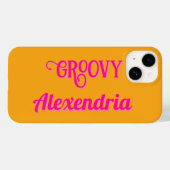 ホットパーソナライズされたピンクとオレンジ Case-Mate iPhoneケース (裏面 (横))