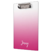 ホットパーソナライズされた明るい赤紫色ピンクと白グラデーションL クリップボード (左)