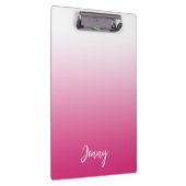 ホットパーソナライズされた明るい赤紫色ピンクと白グラデーションL クリップボード (右)