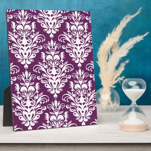 ホットパープルとホワイトダマエレガントスクのパターン フォトプラーク (側面)
