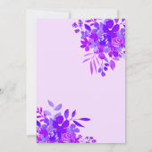 ホットパープル波フレームボーフローラブライダルシャワー 招待状 (裏面)