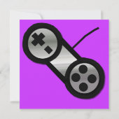ホットパープル ビデオゲームパーティー招待状 招待状 (裏面)