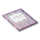 ホットパープル/ピンクゼブラストライプモノグラム ノートパッド (アングル)