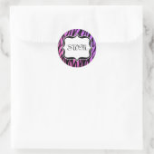 ホットパープル/ピンクゼブラストライプモノグラム ラウンドシール (バッグ)