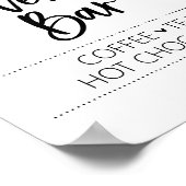 ホットビバレッジティーコーヒーホットチョコレートバー標識 ポスター (角)