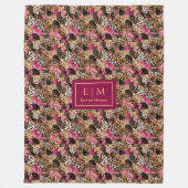 ホットピお洒落ックウォーター色ヒョウ毛毛布 フリースブランケット (正面)