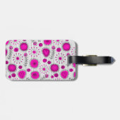 ホットピお洒落ックホワイトハートと花フローラ ラゲッジタグ (裏面横)