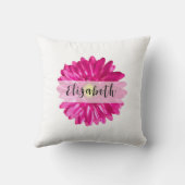 ホットピかわいらしンクデイジー名前をカスタムする クッション (裏面)