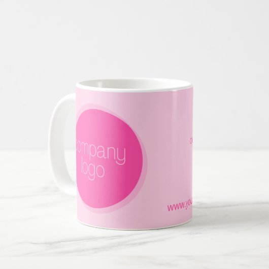 ホットピかわいらしンク会社のロゴテンプレートカスタム コーヒーマグカップ (正面左)