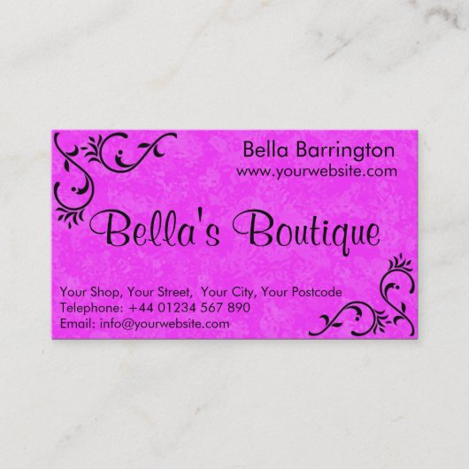 ホットピかわいらしンク暗い赤紫色名刺テンプレート 名刺 (正面)