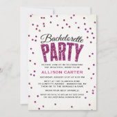 ホットピきらきら光るンクグリッター宝石バチェロレッテ 招待状 (正面)