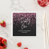 ホットピきらめくンクグリッターブラック21歳の誕生日 スタンダードカクテルナプキン (インサイチュ)