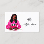 ホットピはっきりしたンクのアフロ黒人女性ボス 名刺 (正面)