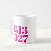 ホットピはっきりしたンクの日結婚付婚約プレゼント コーヒーマグカップ (正面左)