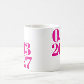 ホットピはっきりしたンクの日結婚付婚約プレゼント コーヒーマグカップ (中央)