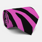 ホットピはっきりしたンク及びブラックアニマルプリントパタストライプーン ネクタイ (ロール)