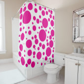 ホットピはっきりしたンク水玉模様シャワーカーテン シャワーカーテン (インサイチュ)