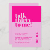 ホットピはっきりしたンク「30歳の誕生日」30歳の誕生日 招待状 (正面/裏面)