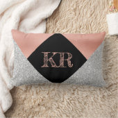 ホットピエレガントックシルバーグリッターブラックモノグラム ランバークッション (ブランケット)