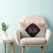 ホットピエレガントックシルバーグリッターブラックモノグラム ランバークッション (椅子)