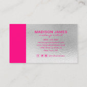 ホットピエレガントックシルバーシックモダンメイクアップアーティスト 名刺 (裏面)