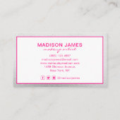 ホットピエレガントックシルバーシックモダンメイクアップアーティスト 名刺 (裏面)