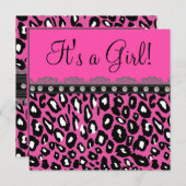 ホットピエレガントックヒョウ赤ちゃんシャワー 招待状 (正面/裏面)