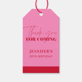 ホットピエレガントックレッドグリッター誕生日ありがとう ギフトタグ