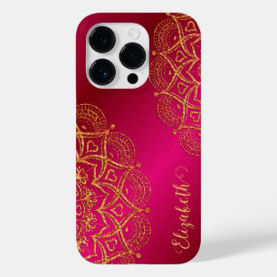 ホットピエレガントッモノグラムのクと金ゴールド曼荼羅 Case-Mate iPhone 14 PROケース