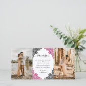 ホットピエレガントンクとブラックのフローラの結婚写真 サンキューカード (スタンド正面)