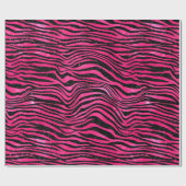 ホットピエレガントンクとブラックグリッタータイガーストライプズ ラッピングペーパー (フラット)