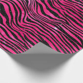 ホットピエレガントンクとブラックグリッタータイガーストライプズ ラッピングペーパー (角)