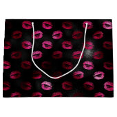 ホットピエレガントンクとブラックグリッターリップスティック唇 ラージペーパーバッグ (正面)