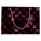 ホットピエレガントンクとブラックグリッターリップスティック唇 ラージペーパーバッグ (裏面)