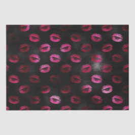 ホットピエレガントンクとブラックグリッターリップスティック唇 薄葉紙