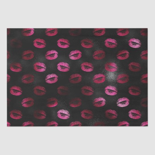 ホットピエレガントンクとブラックグリッターリップスティック唇 薄葉紙 (正面)