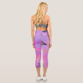 ホットピエレガントンクとマゼンタの装飾ダリア カプリレギンス (裏面)