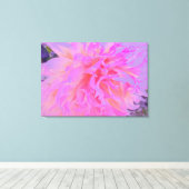 ホットピエレガントンクとマゼンタの装飾ダリア キャンバスプリント (インサイチュ (ウッドフロア))