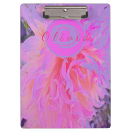 ホットピエレガントンクとマゼンタの装飾ダリア クリップボード