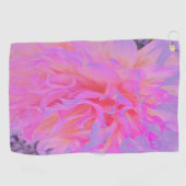 ホットピエレガントンクとマゼンタの装飾ダリア ゴルフタオル (横)