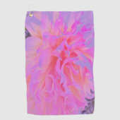 ホットピエレガントンクとマゼンタの装飾ダリア ゴルフタオル (正面)