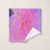 ホットピエレガントンクとマゼンタの装飾ダリア バスタオルセット (ウォッシュタオル)