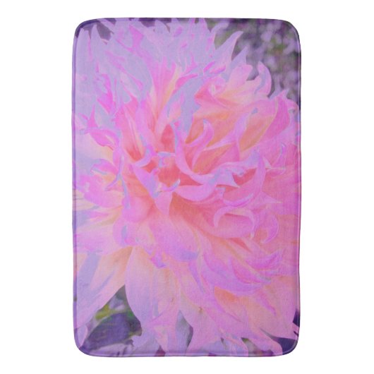 ホットピエレガントンクとマゼンタの装飾ダリア バスマット (正面縦)