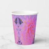 ホットピエレガントンクとマゼンタの装飾ダリア 紙コップ (裏面)